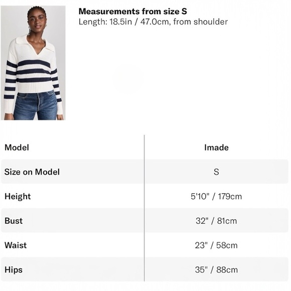 Splendid Parker Polo Stripe Cropped Loose Fit Sweater Top Size Small NEW - Picture 8 of 8